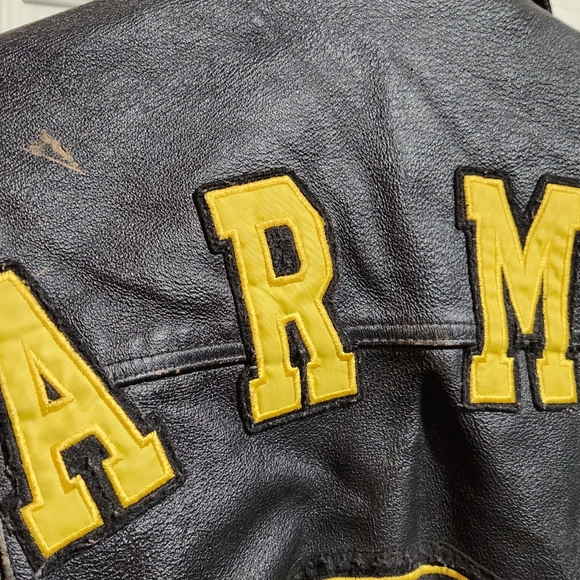 Oscar Piel, XXL is US Army, mens, leather jacket, Vintage, small blemish - Picture 11 of 12